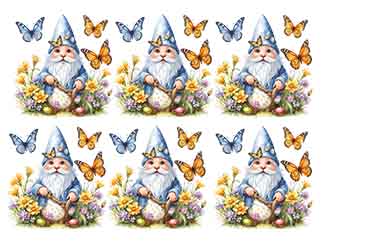 UV-DTF DECAL - Easter Gnome With Butterfly