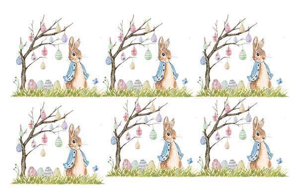UV-DTF DECAL - Easter Peter Rabbit With Easter Eggs