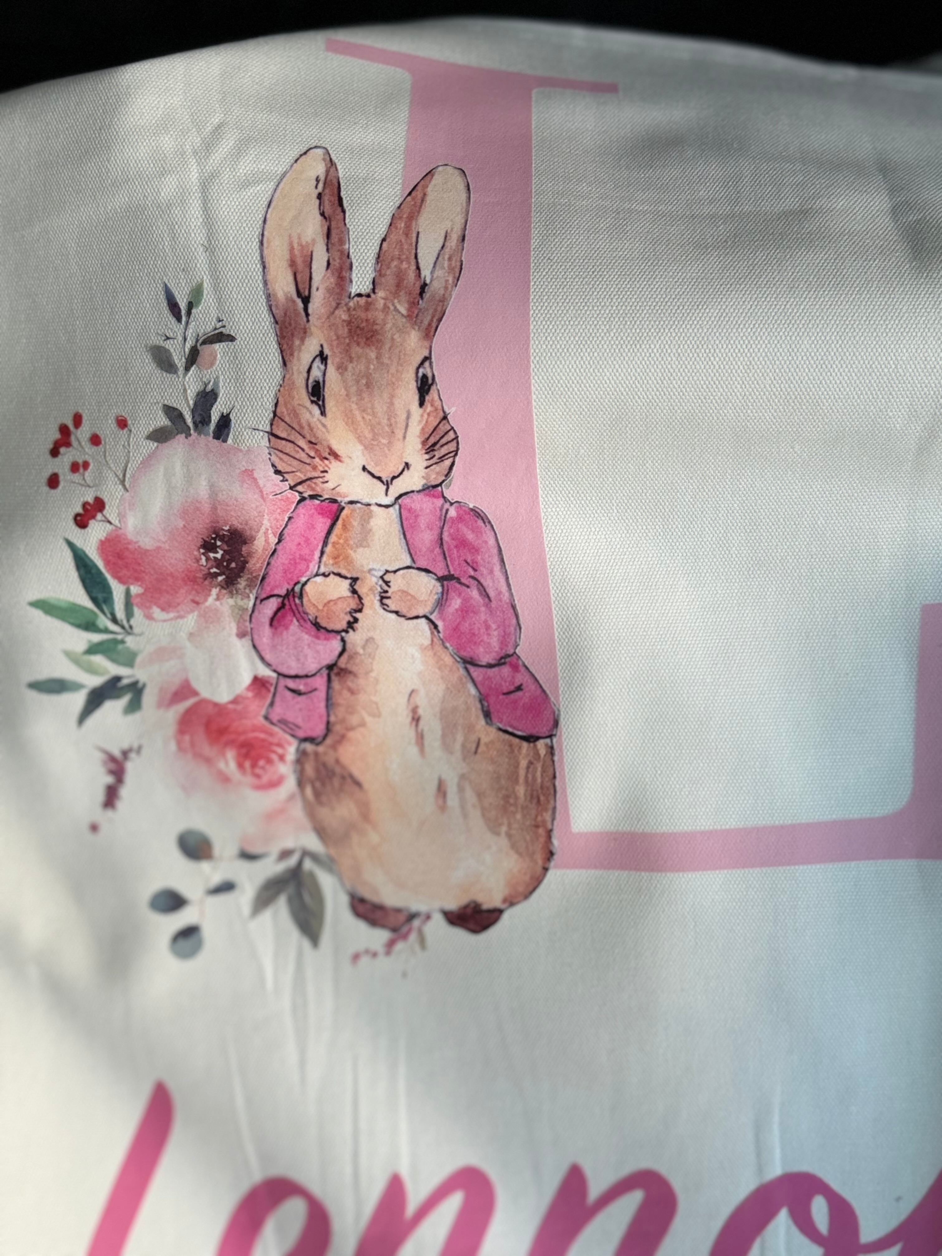 Stunning Personlised Peter Or Flopsy Cushion Cover 50cm Square