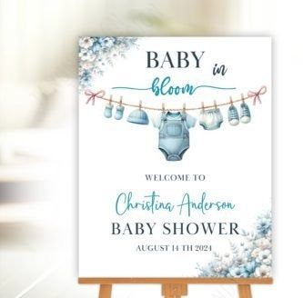 Baby Shower Welcome Sign Baby Boy Design