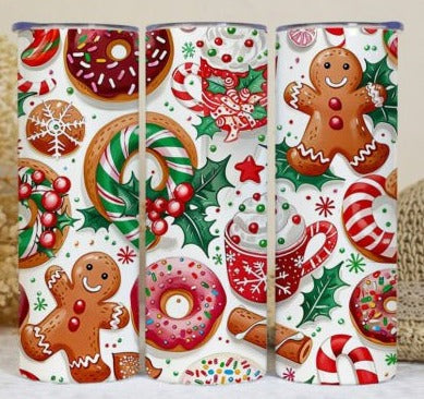 20oz Tumbler Christmas And Gingerbread