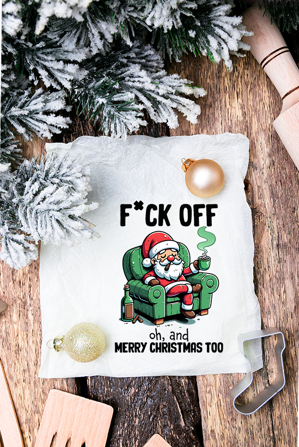 DTF - Transfer. Christmas Design Design 13 Rude Santa