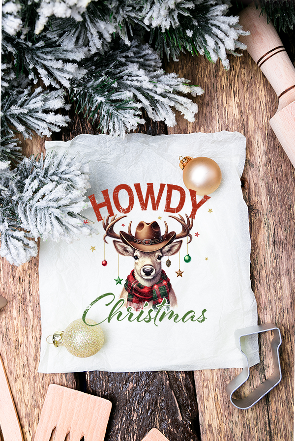 DTF - Transfer. Christmas Design 24 Howdy