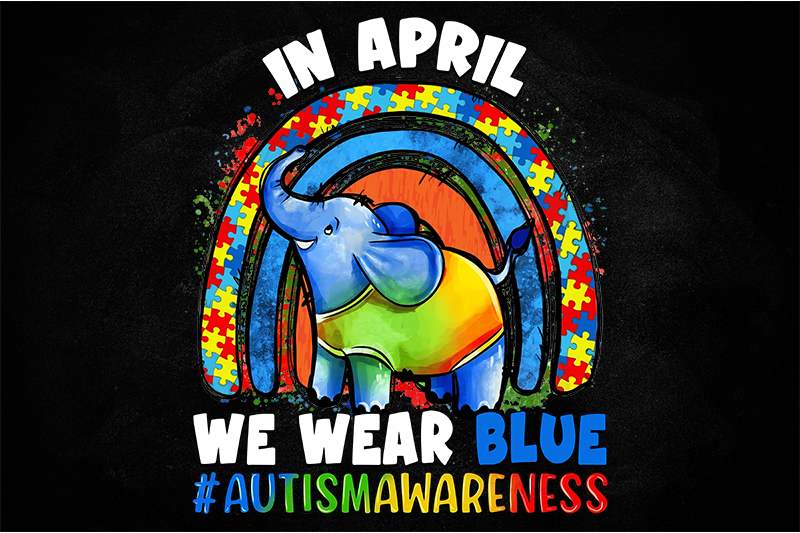 UV-DTF DECAL - Autism Wear Blue Elephant