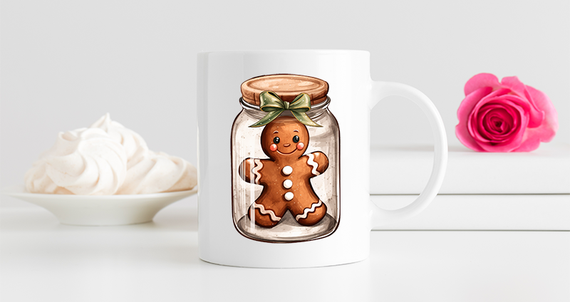 UV-DTF DECAL - Ginger Bread Man In A Jar