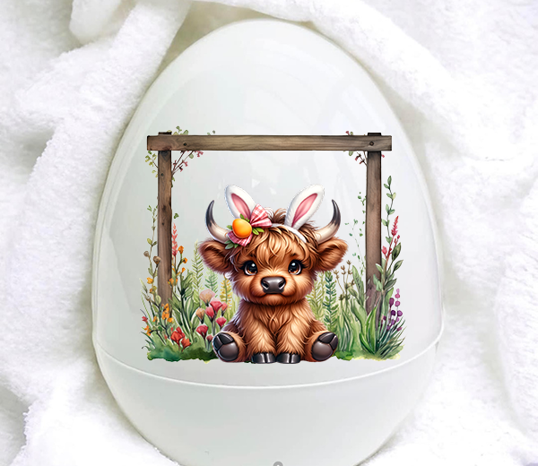 UV-DTF DECAL - Highland Easter Cow