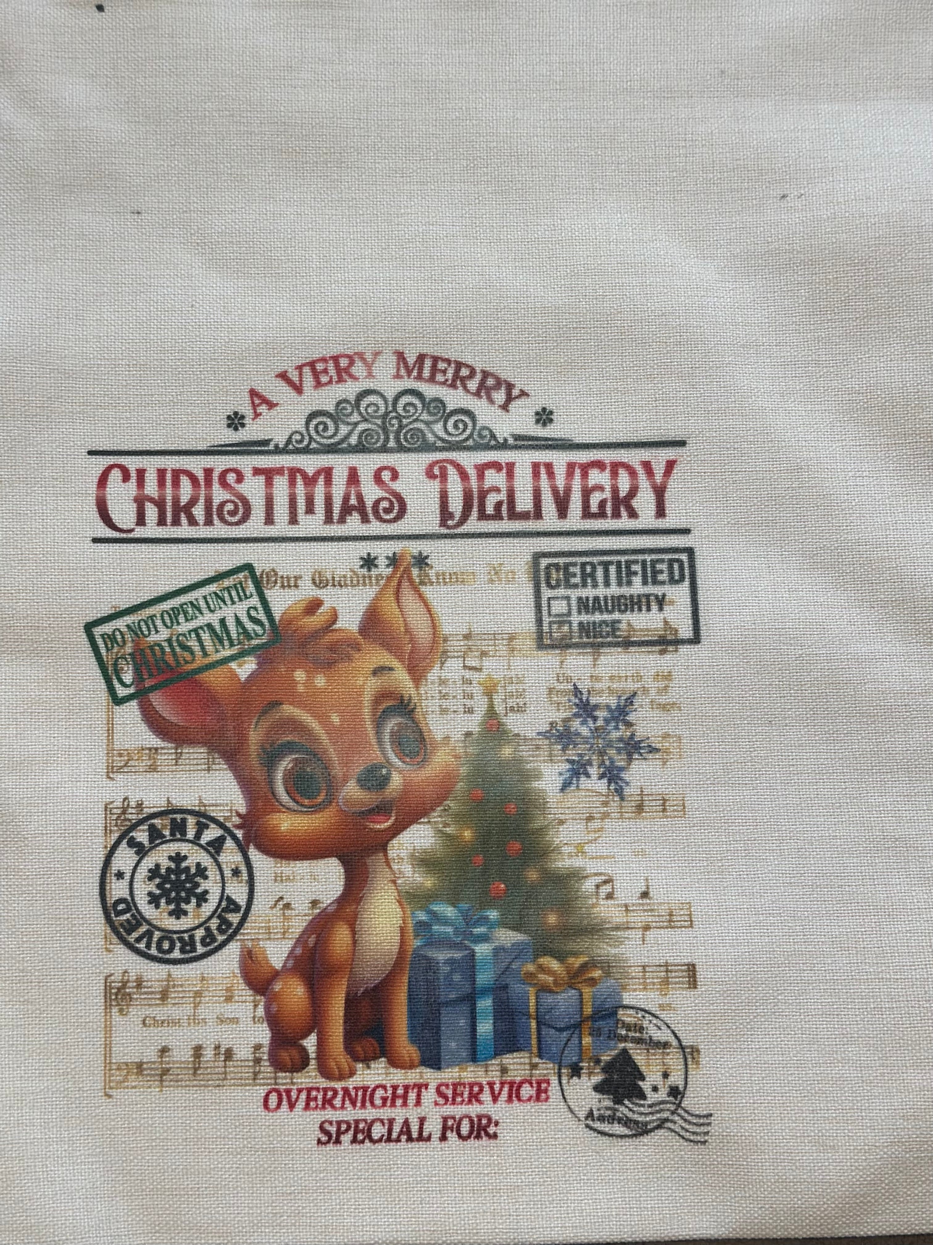 Large Santa Sacks Personlised. Different designs to choose from