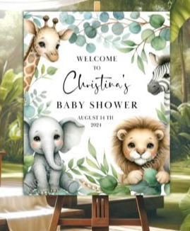 Baby Shower Welcome Sign Woodland Animals Design