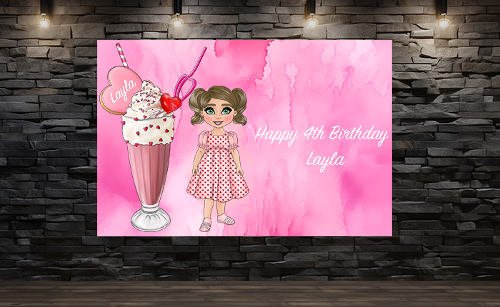 Banner 60x30cm - Milk Shake Toddler Style