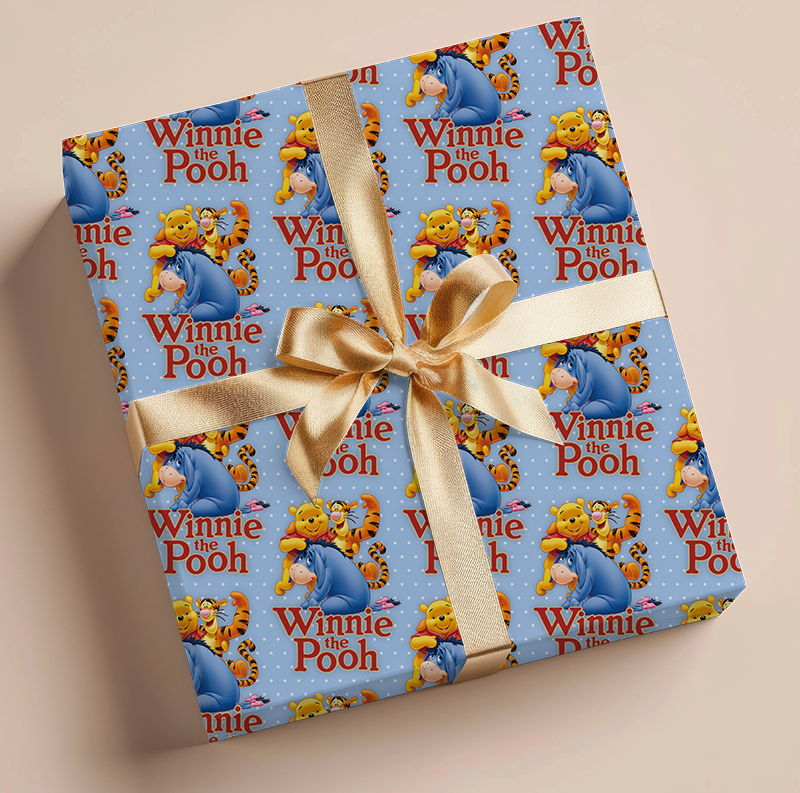 Wrapping Paper -Friends On Blue Paper