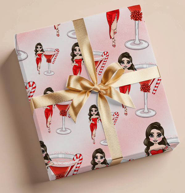 Wrapping Paper - Candy Cane Cocktail