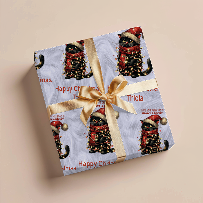 Wrapping Paper - Cat Christmas Design