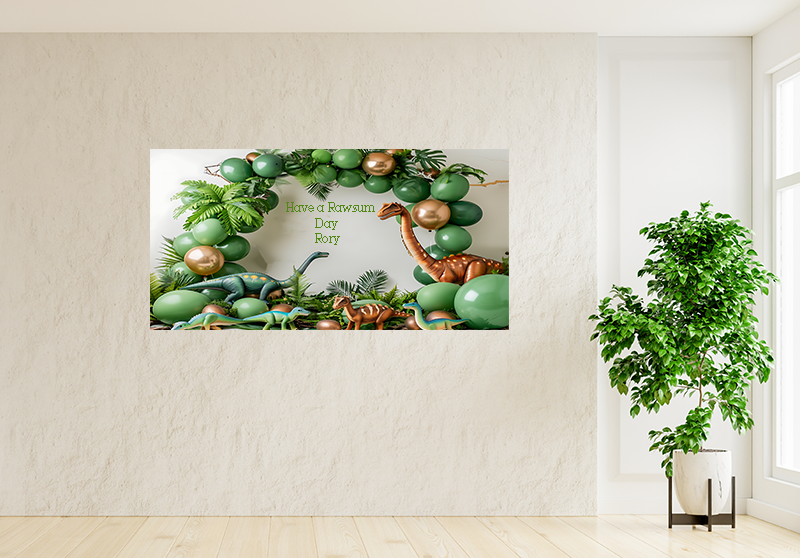 Banner 30x90cm -  Green Dinosaur