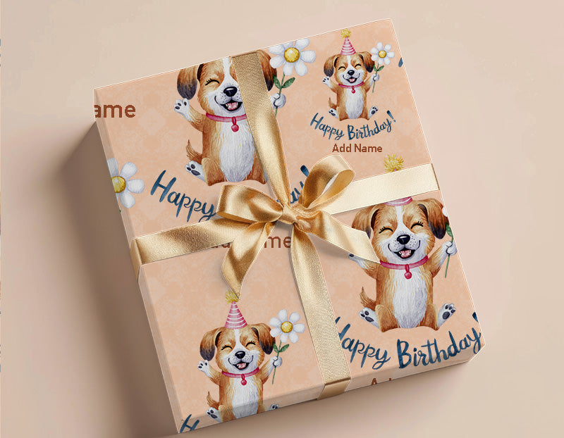 Wrapping Paper - Happy Birthday Design With Dog