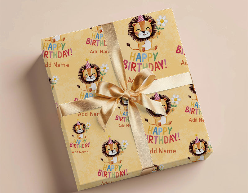 Wrapping Paper - Happy Birthday Design With Lion