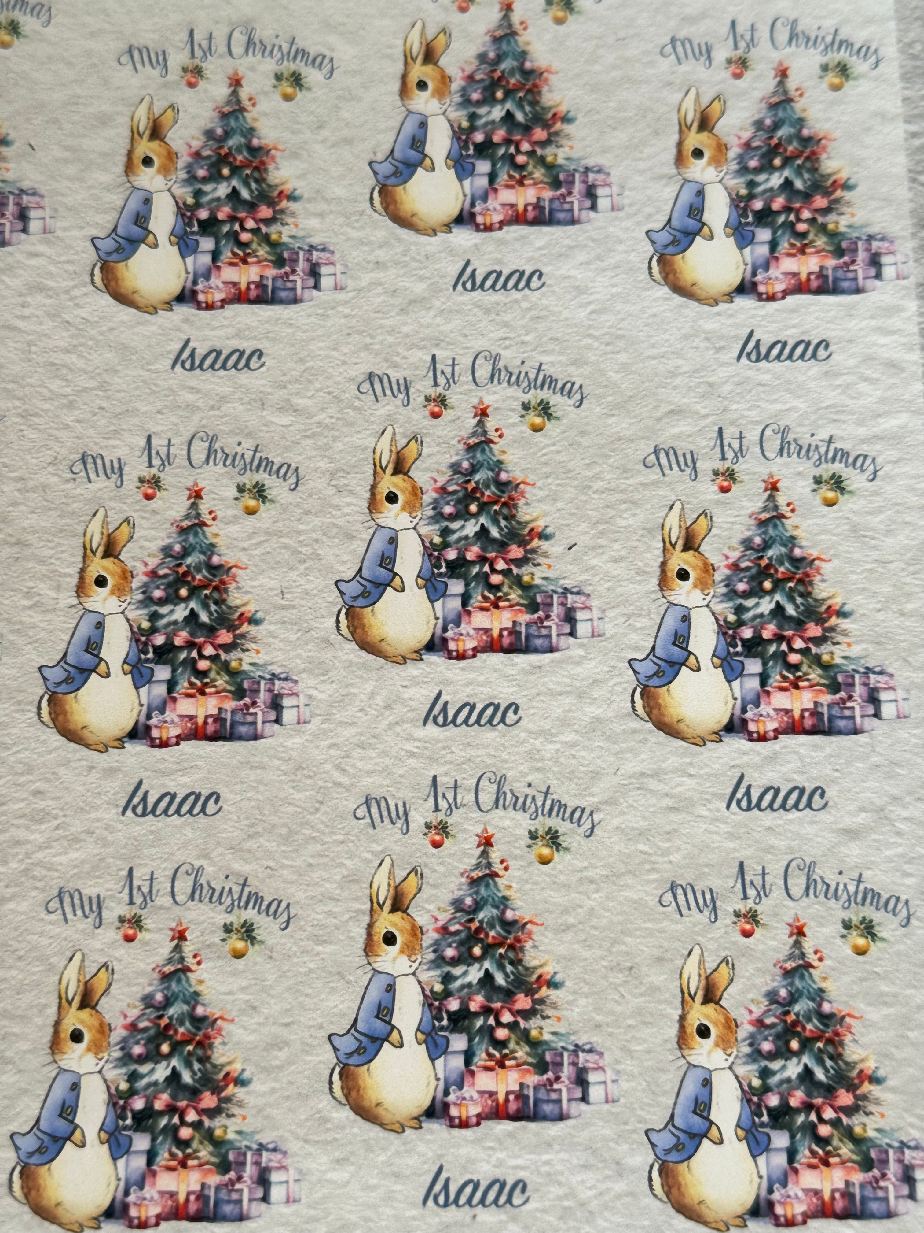 Wrapping Paper - Peter Or Flopsy Rabbit Christmas design My 1st Christmas