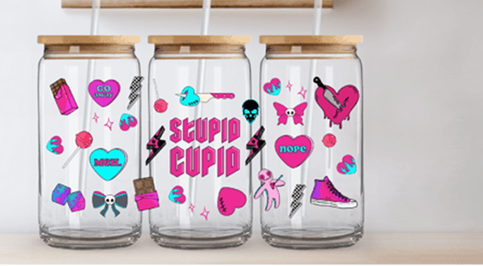 UV-DTF DECAL - Cupid Stupid Mug Wrap (16oz)