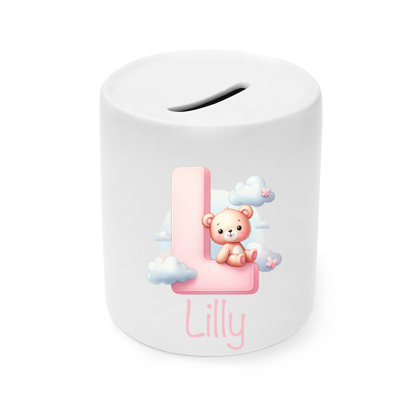 UV-DTF DECAL - Pink Letter With Teddy L