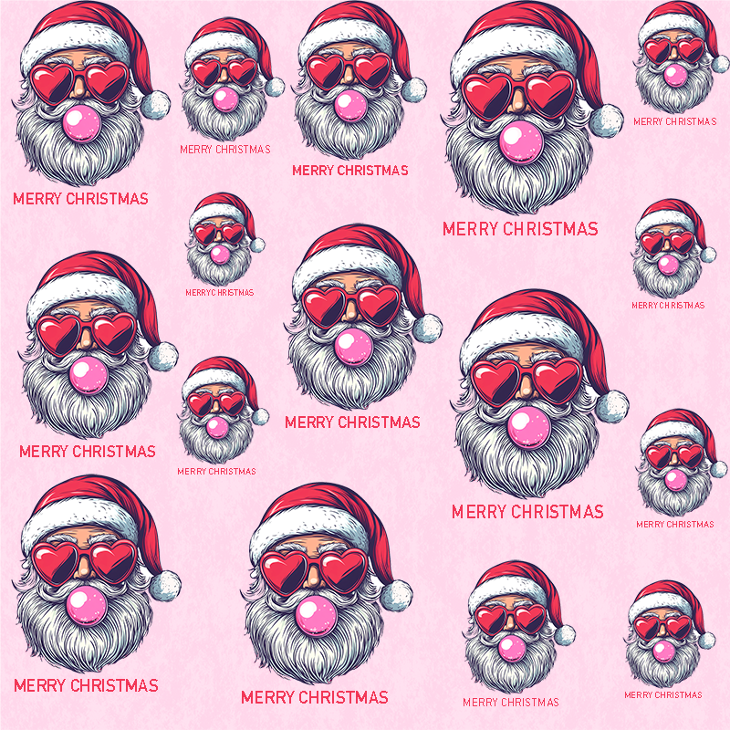 Wrapping Paper - Christmas Design Santa With Bubble