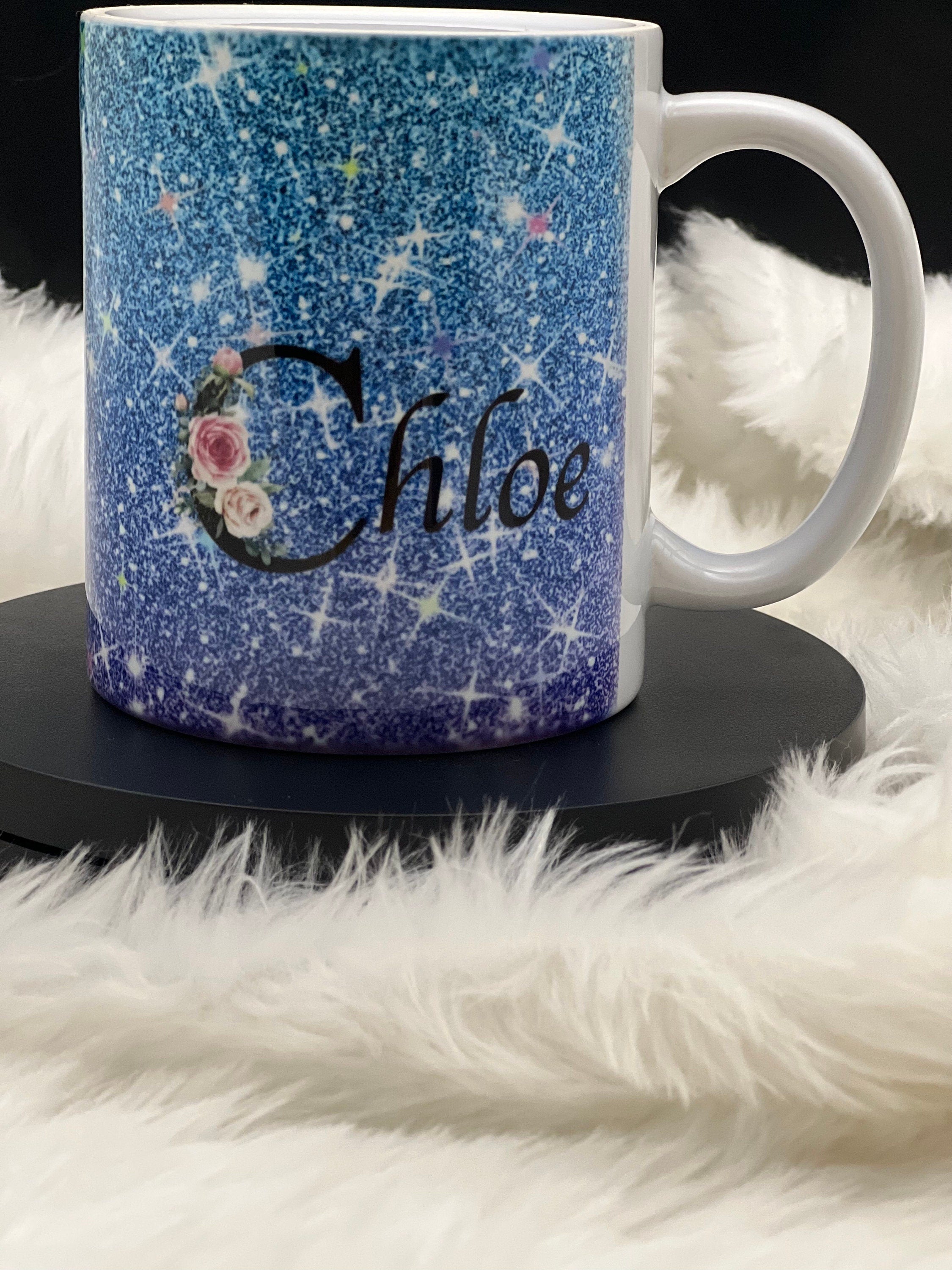 Beautiful Personalised Sparkly Mug, Hot Drink, Hand Made, Personal. His, Hers