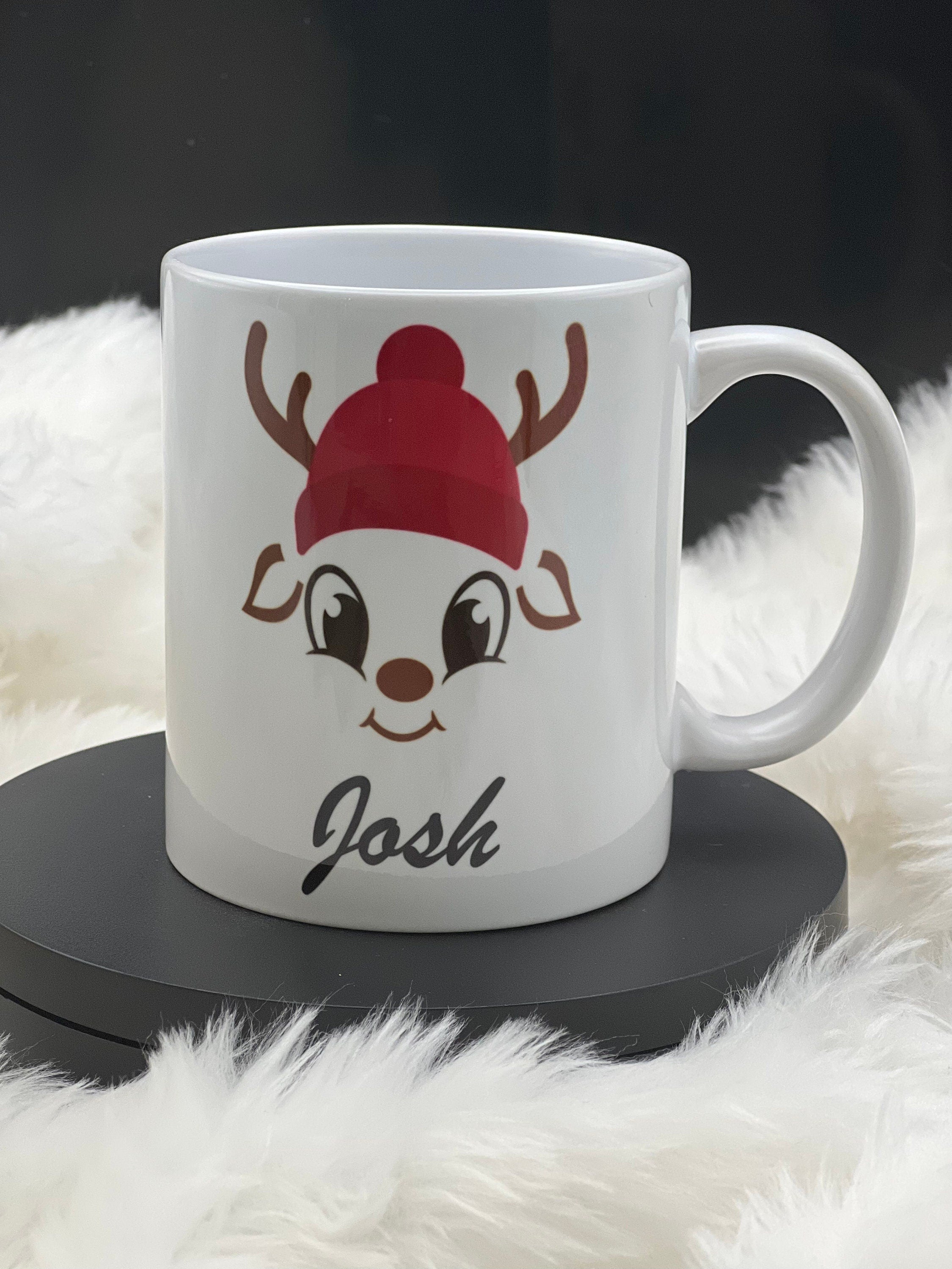 Reindeer Personalised Christmas Mug, Christmas Gift, Personalised, Christmas Gift, Winter Mug, Personliased Travel Mug