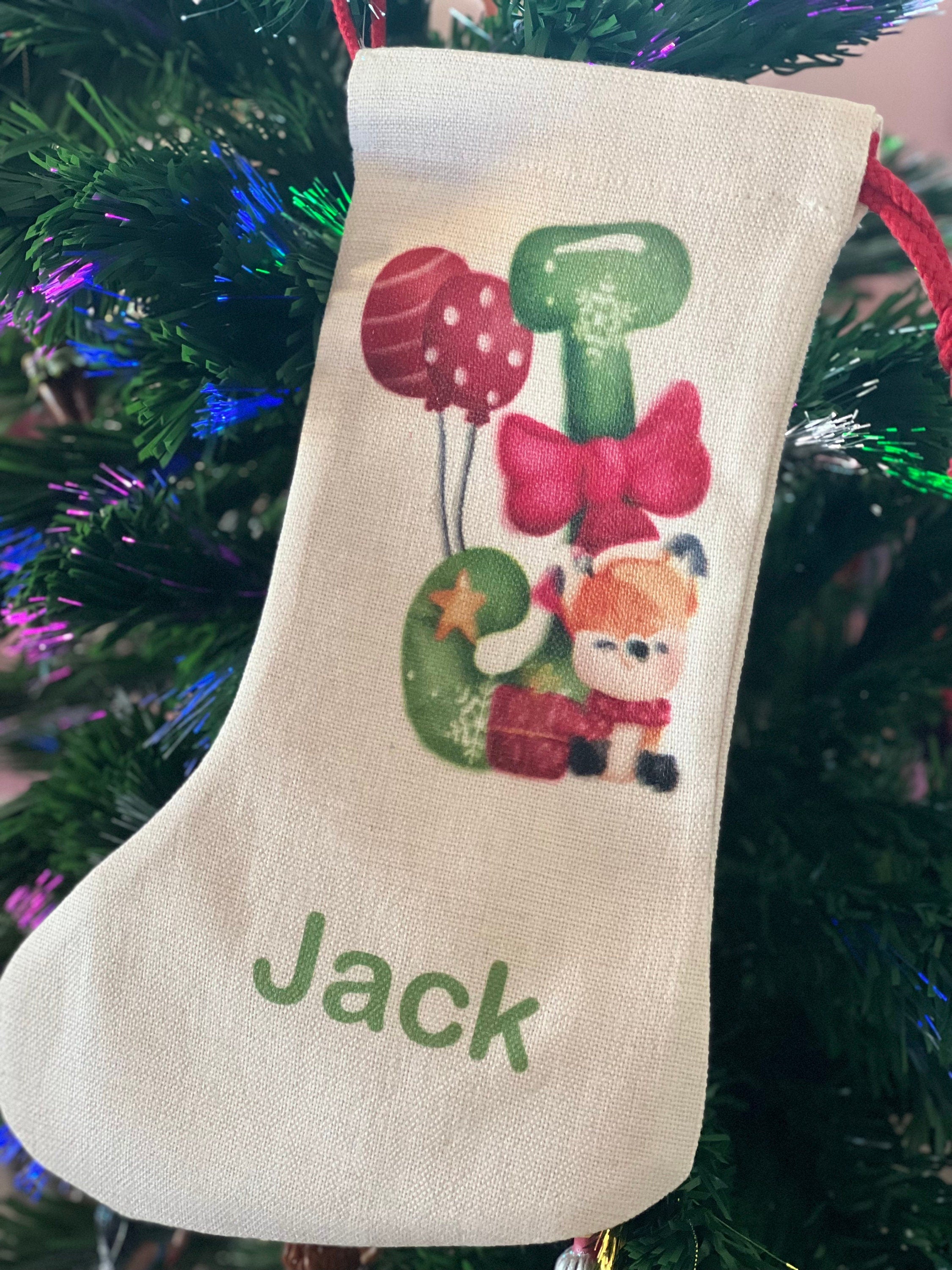 Personalised Christmas Stocking, Big Day, Presents, Santa Claws