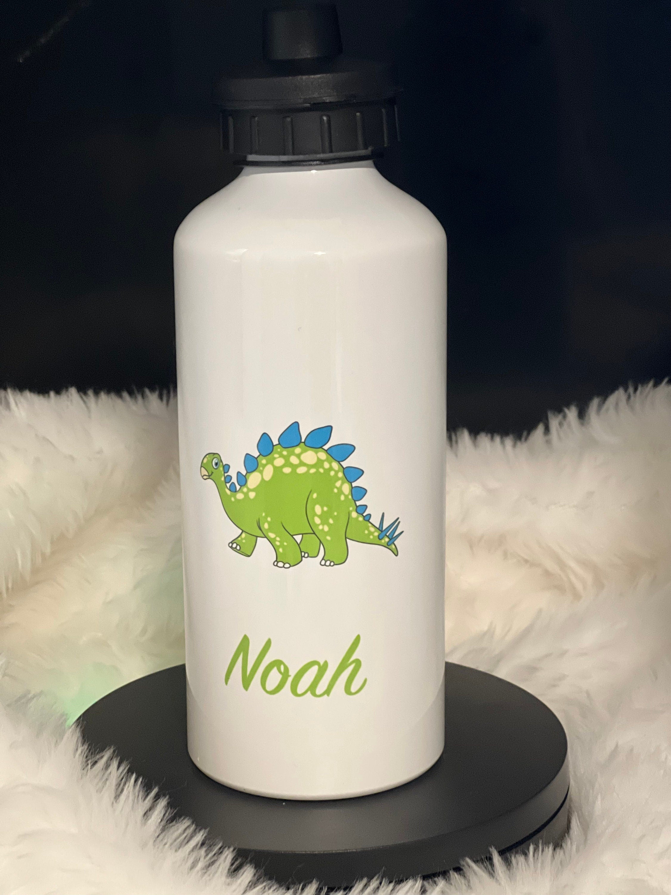 Childs Personlised dinosaur Water Bottle. Boys Gift. Back To School. Hand Made. Bottle.Drink